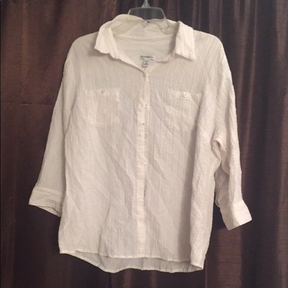 White button down blouse